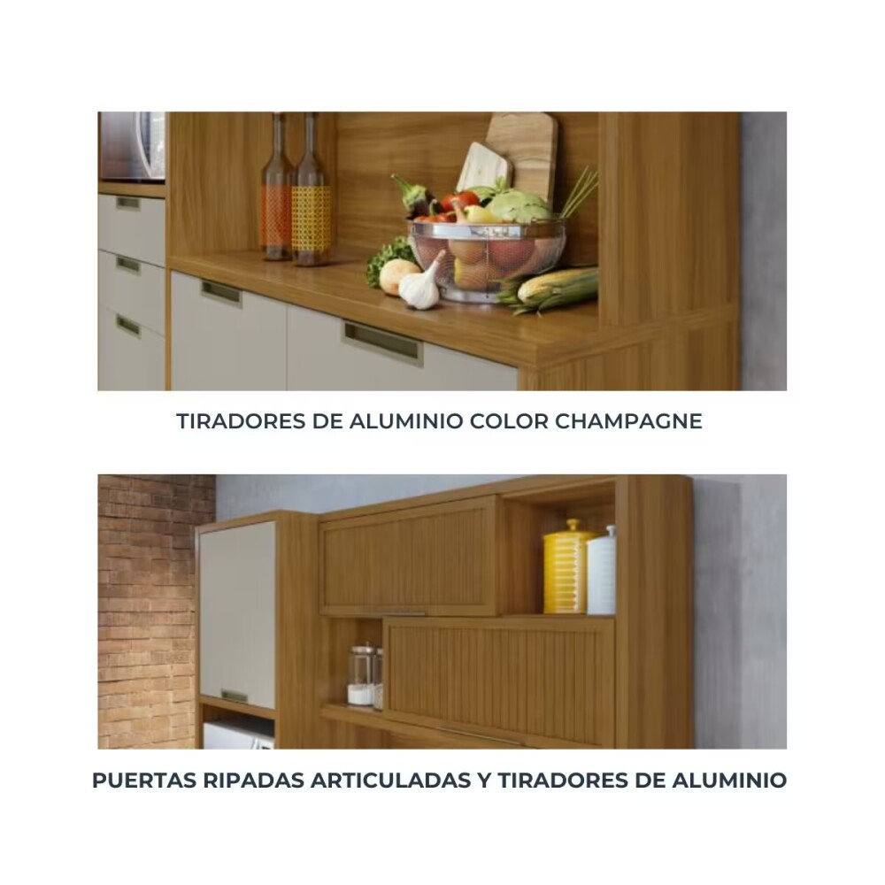 Mueble de cocina Kit Loft Gris 6 Puertas 2 cajones Mueble De Cocina Kit Loft Gris 6 Puertas 2 Cajones