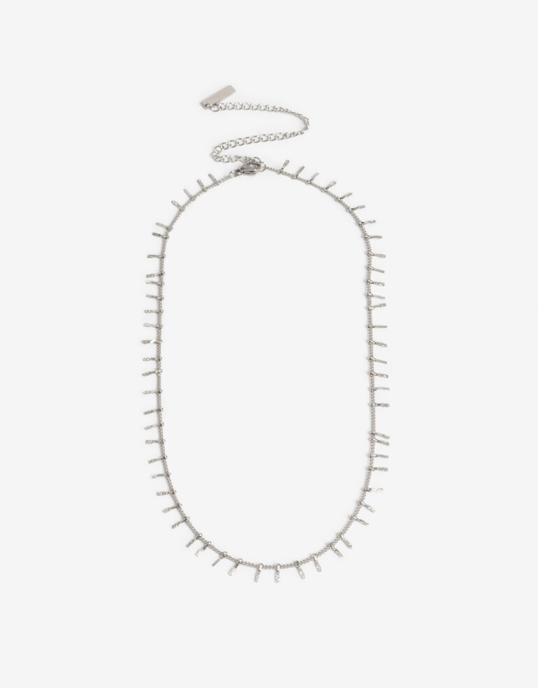 Collares Cortos Metal Collar Corto De Acero - Plateado