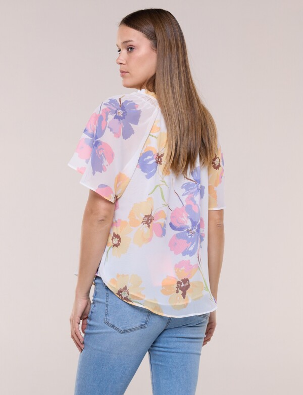 Blusa Flores Acuareladas BLANCO/MULTI