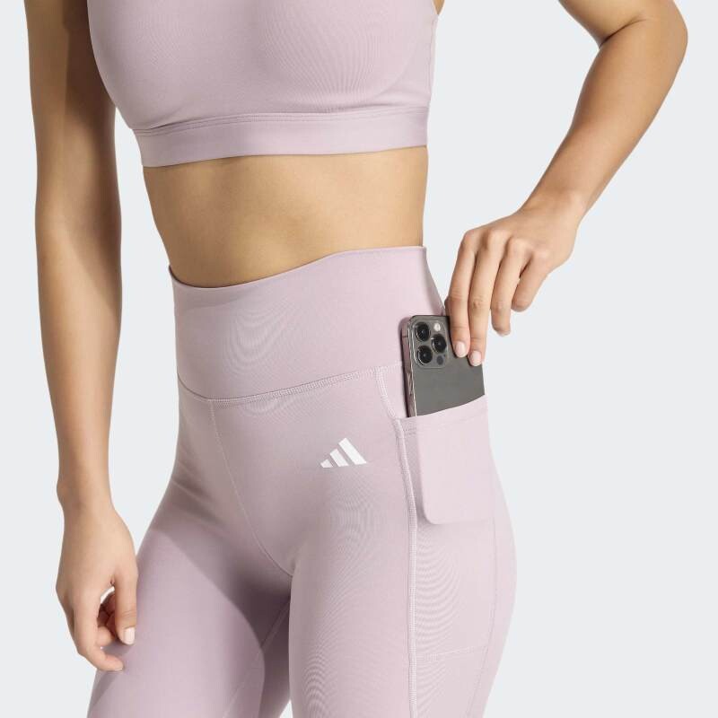 Calza Adidas Optime Essentials Bolsillo Oculto Rosado