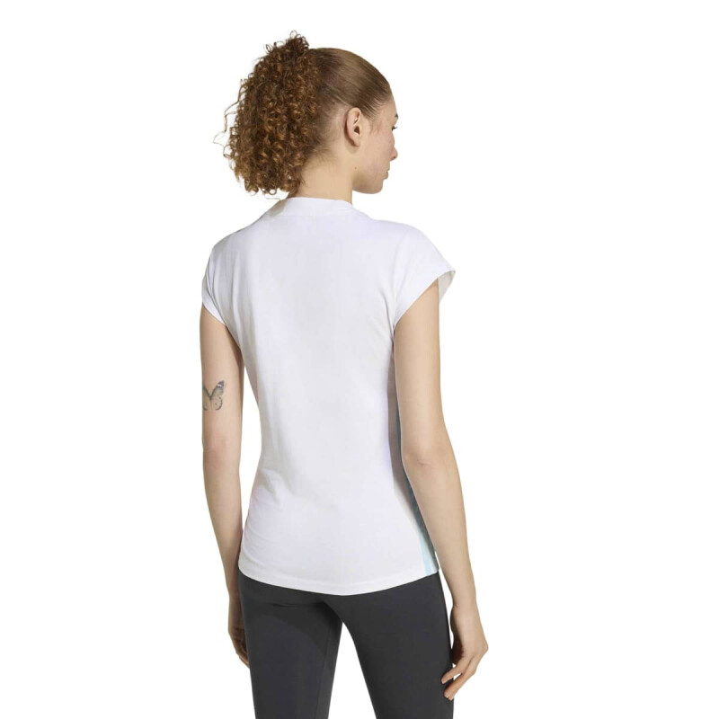 REMERA ADIDAS W 3S T WC MUJER KD9444 Blanco-celeste