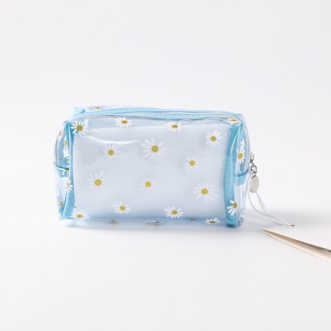 NECESER TRANSPARENTE RECTANGULAR DISEÑO MARGARITA (AZUL) NECESER TRANSPARENTE RECTANGULAR DISEÑO MARGARITA (AZUL)
