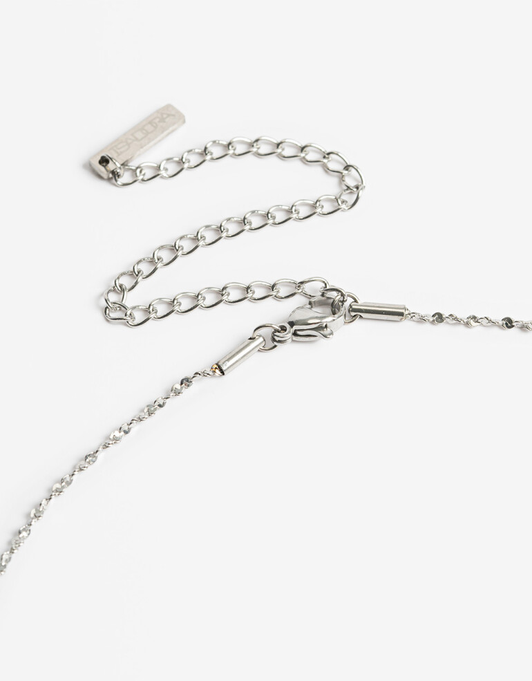 Collares Cortos Metal Collar De Cadena Acero - Plateado