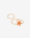 Sets Anillos Metal Set De Anillos De Metal Con Flor - Dorado