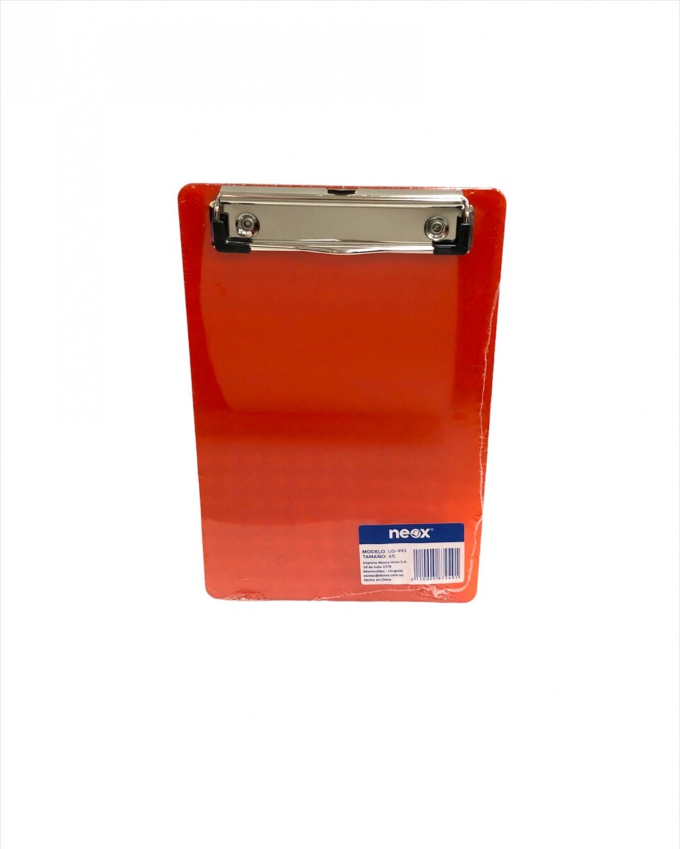 Tabla Neox A5 con Aprieta papel Transparente - Rojo 