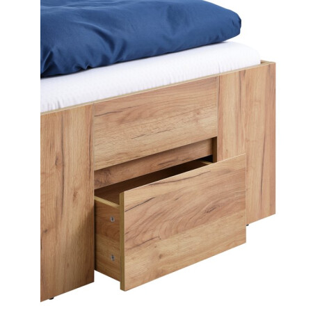 Estructura De Cama 90X190 Limfjorden 2 Cajones Roble Natural