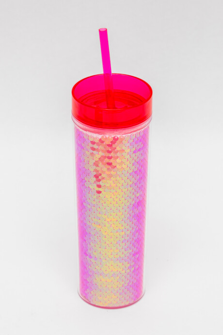 Vaso Con Tapa + Sorbito Gaiman Azul