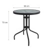 Mesa de Patio de Hierro y Vidrio Redonda Negra 60cm Mesa de Patio de Hierro y Vidrio Redonda Negra 60cm