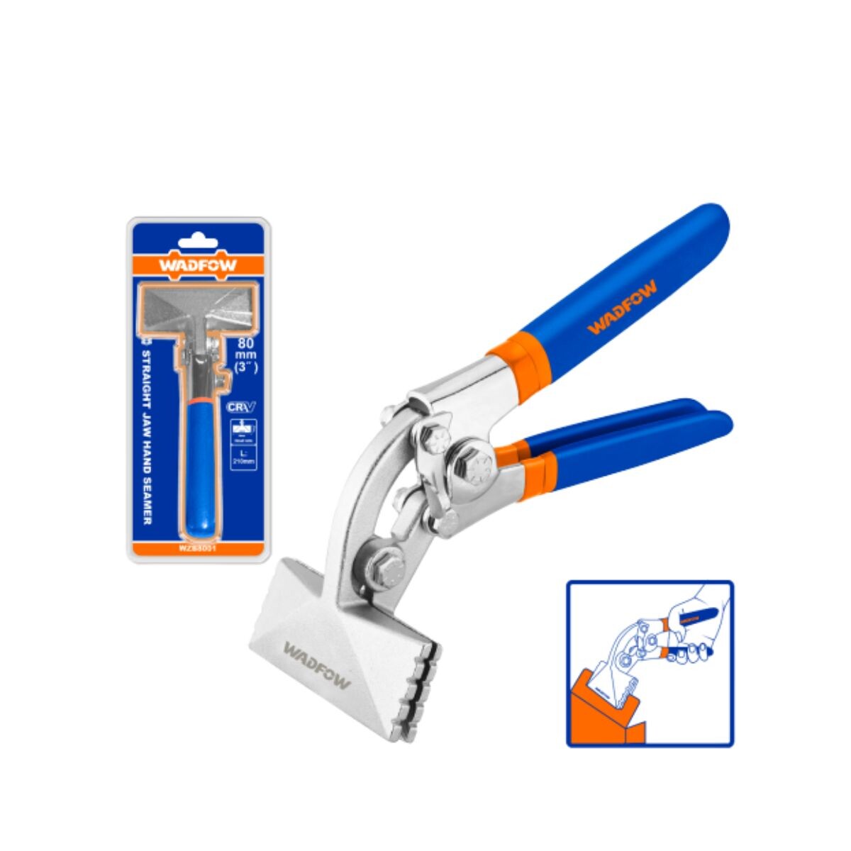 Pinza Doblada Cerrador Perfiles Chapa 80mm 3" 