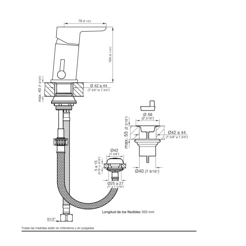 Griferia De Bidet Monocomando Linea Puelo Fv Cromo CROMO