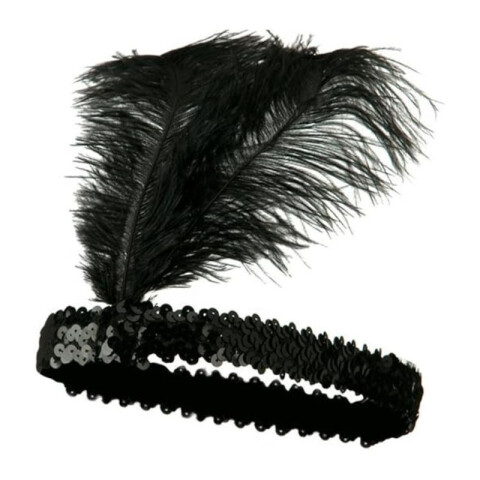 Vincha con Pluma Negro