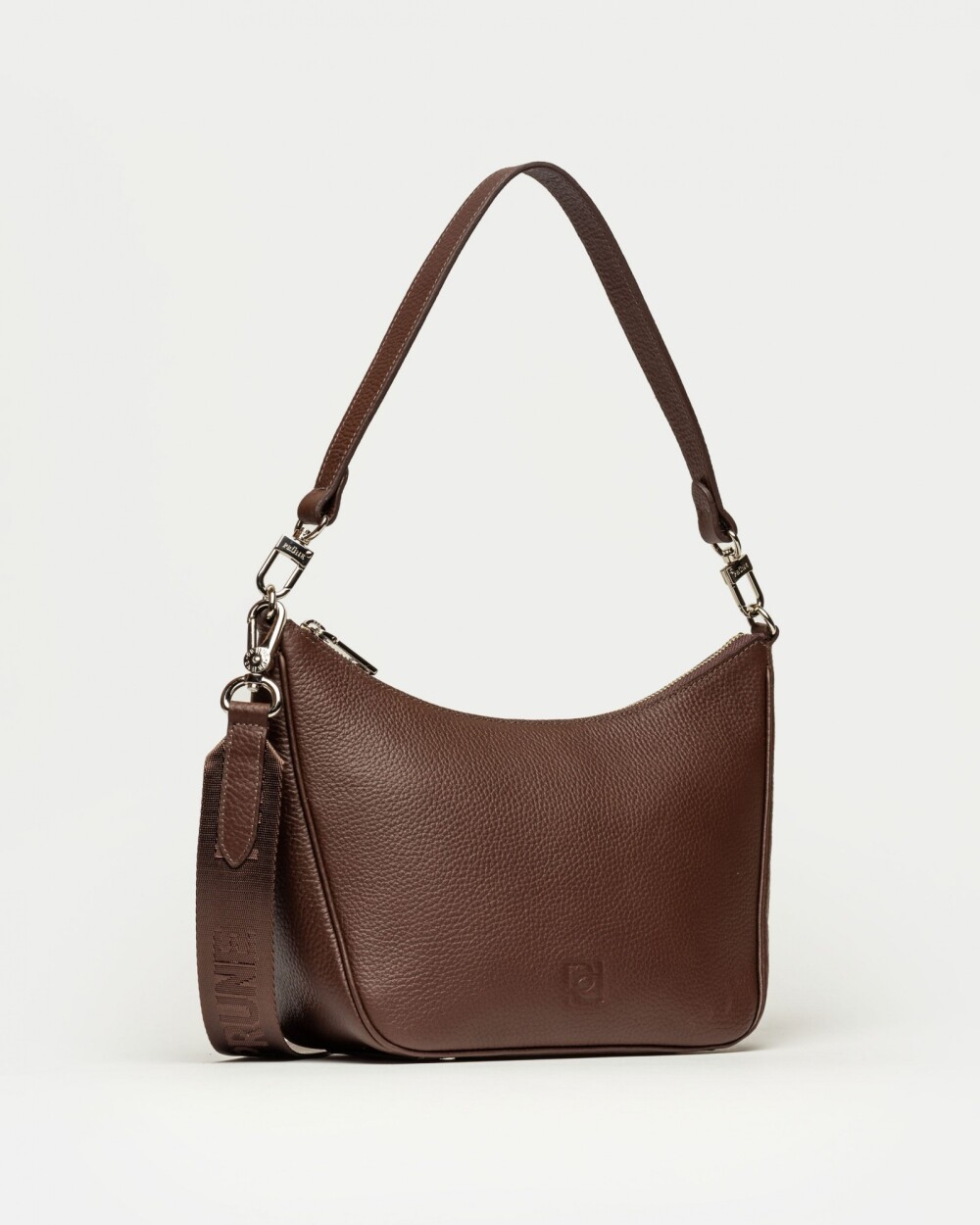 Bandolera Venice en cuero graneado Marron