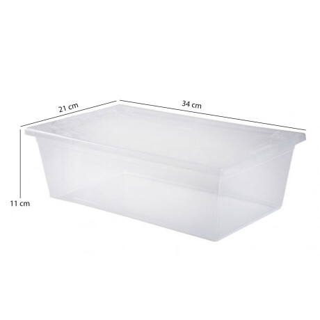 Caja Organizadora Plástica c/Tapa 6Lt 34x21x11Cm Mybox Wenco Transparente