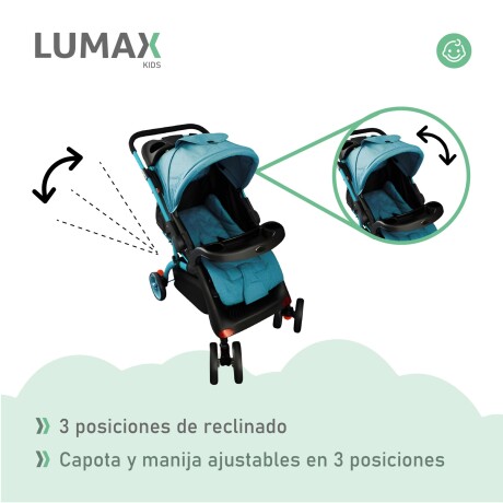 Coche de bebé Premium Lumax con asiento para auto Azul