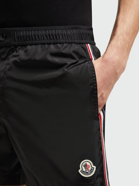 Moncler - Bañador con Ribetes Tricolor Negro