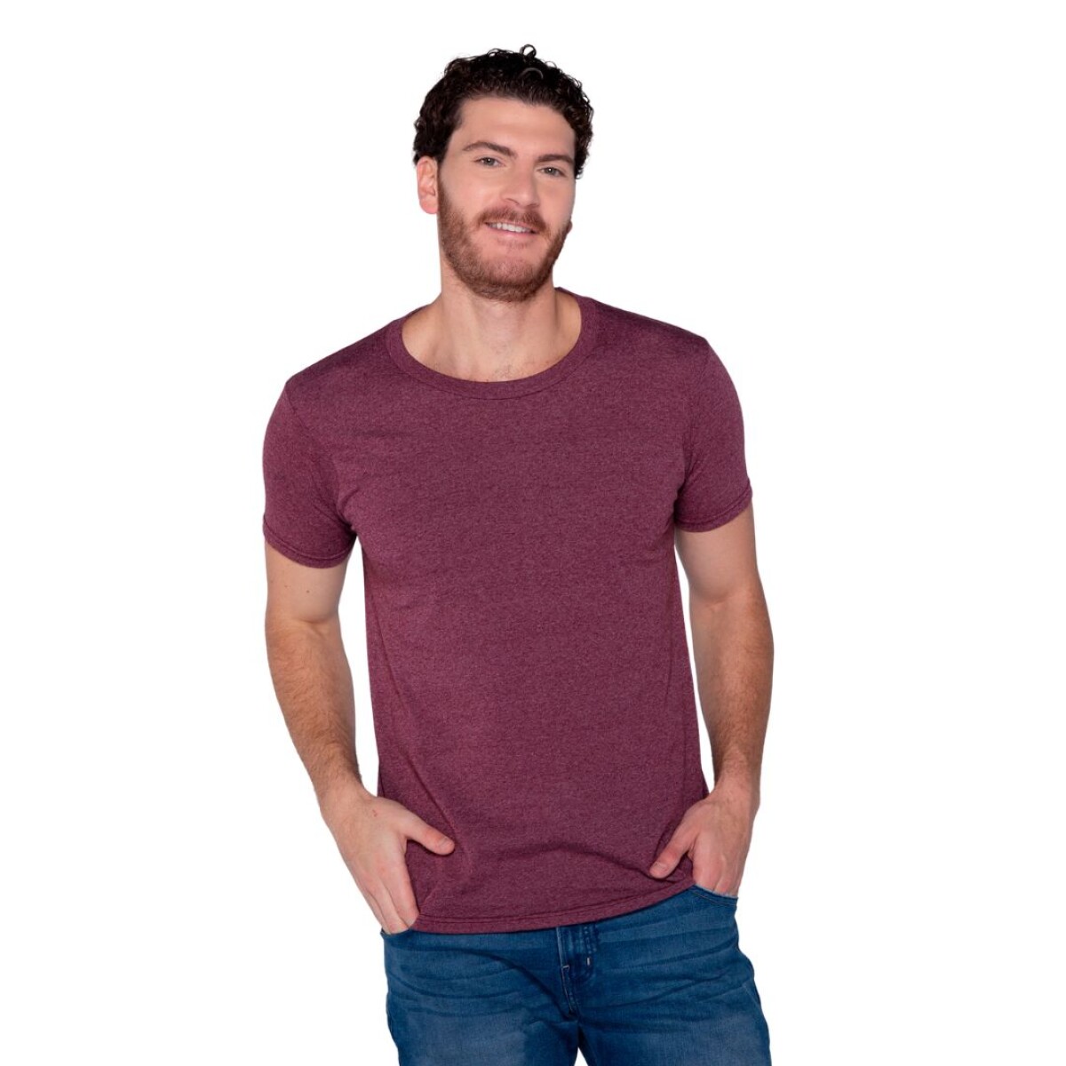 Camiseta a la base jaspe - Bordó jaspe 