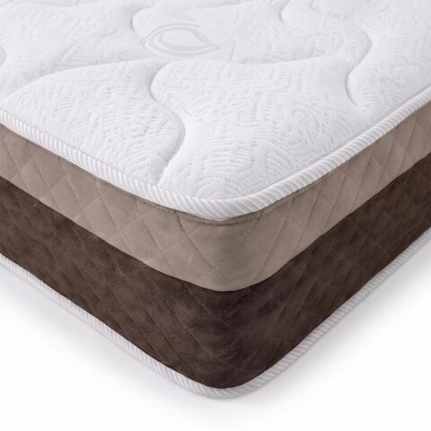Sommier con Resortes Pocket Espuma Alta Densidad y Eurotop Soporte 130 Kg 1 Plaza 88 cm de Ancho