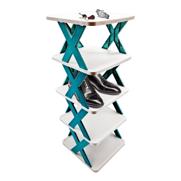 Estante Estantería 5 Niveles Cocina Zapatera Organizador Variante Color Celeste Oscuro