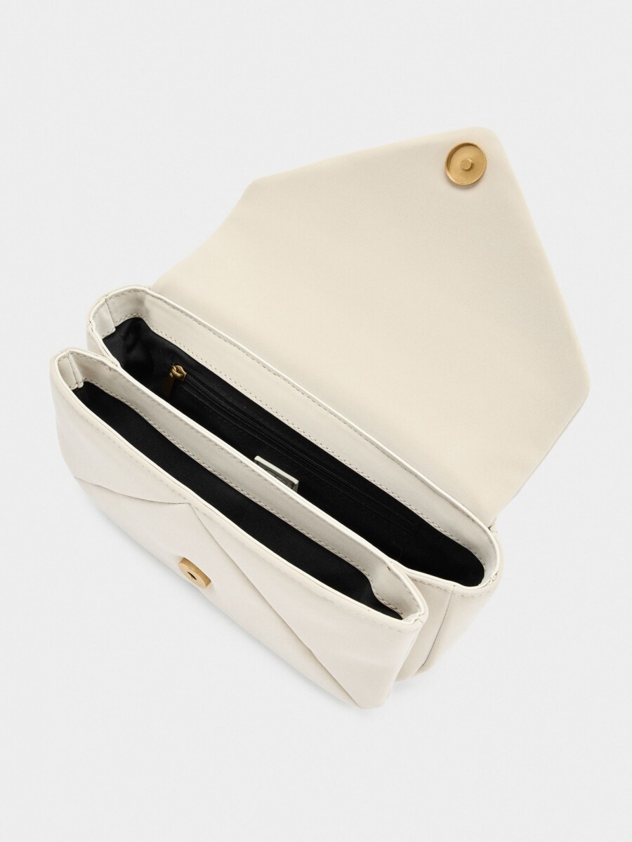 Bolso Bandolera Acolchado Textura Suave crudo