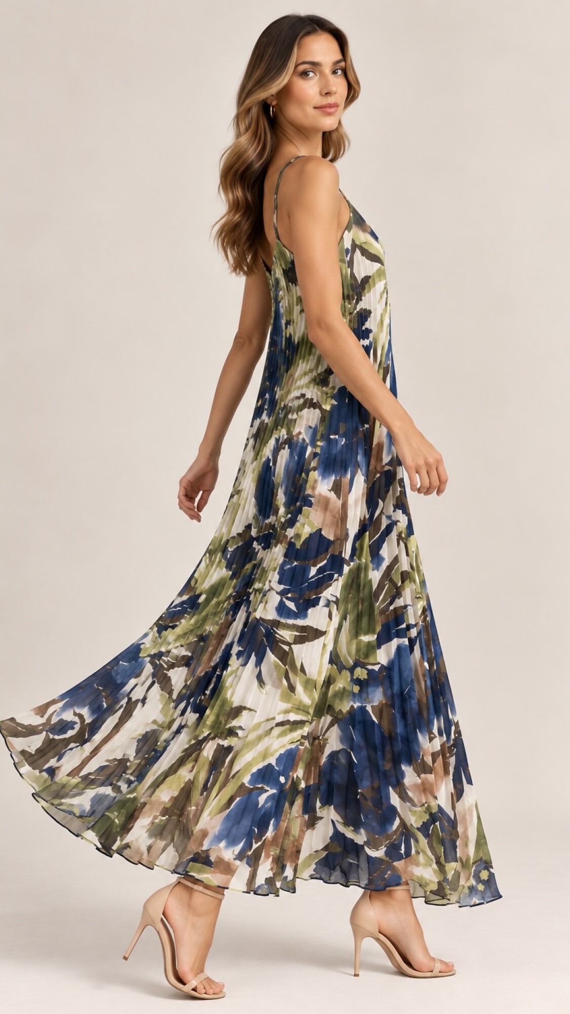 VESTIDO PLISADO AZUL