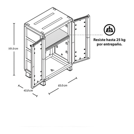 Armario de 2 puertas y 2 estantes Rimax Baru Armario de 2 puertas y 2 estantes Rimax Baru