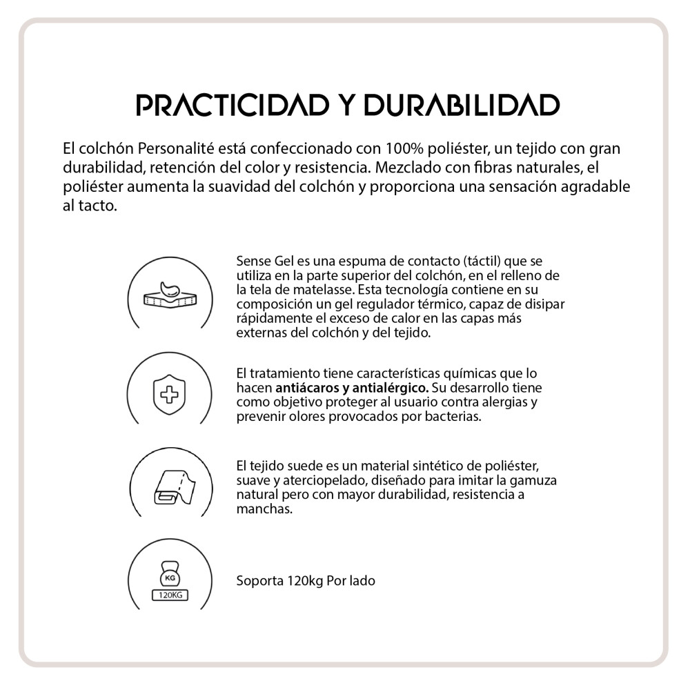 Colchón 1 1/2 Plaza Espuma - Personalité Lite - Mannes Colchón 1 1/2 Plaza Espuma - Personalité Lite - Mannes