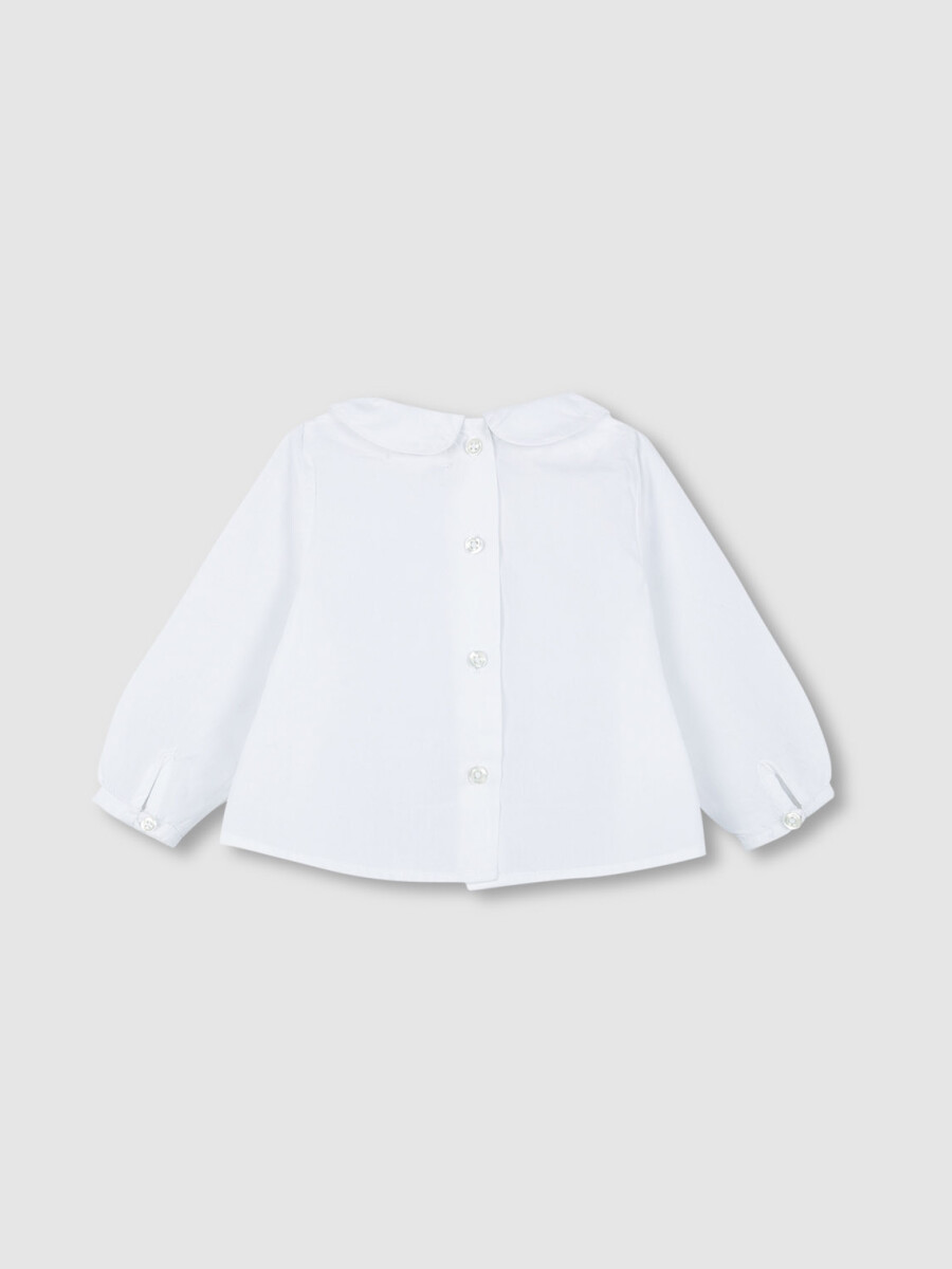 Blusa Manga Larga Cuello Bebe Blanco