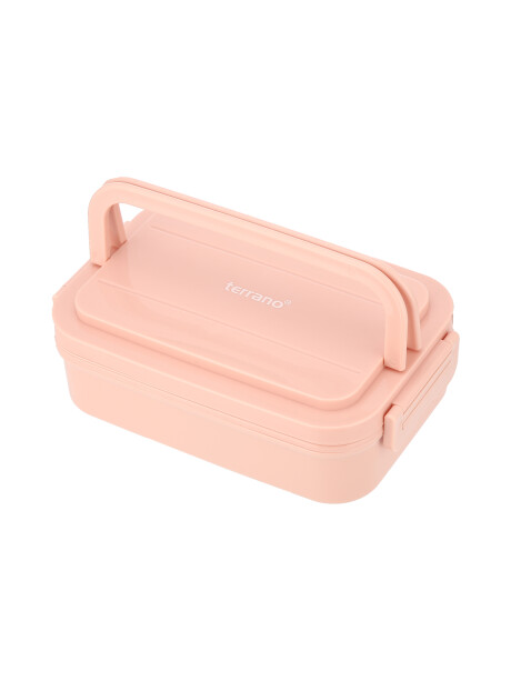 Tupper Pickbox con Asa + Cubiertos Rosado