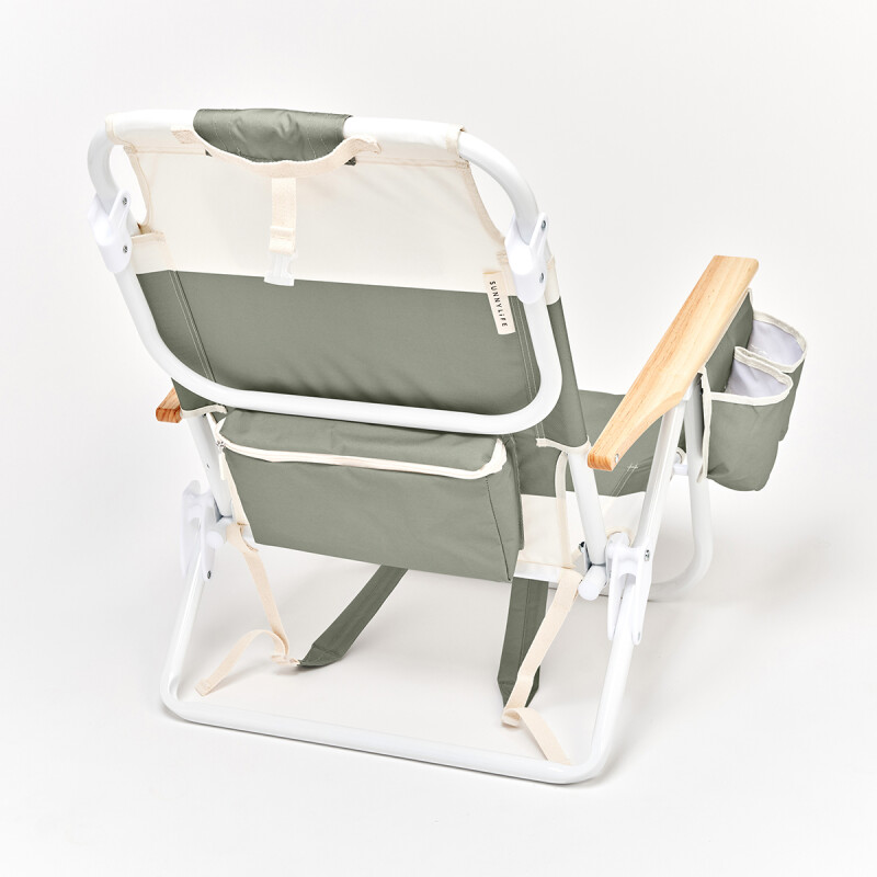 S61DBCA Reposera Playa Reclinable Mochila Sunnylife Seagrass Sage Block