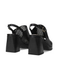 Sandalias de Mujer Bottero Calada con Taco y Plataforma Negro