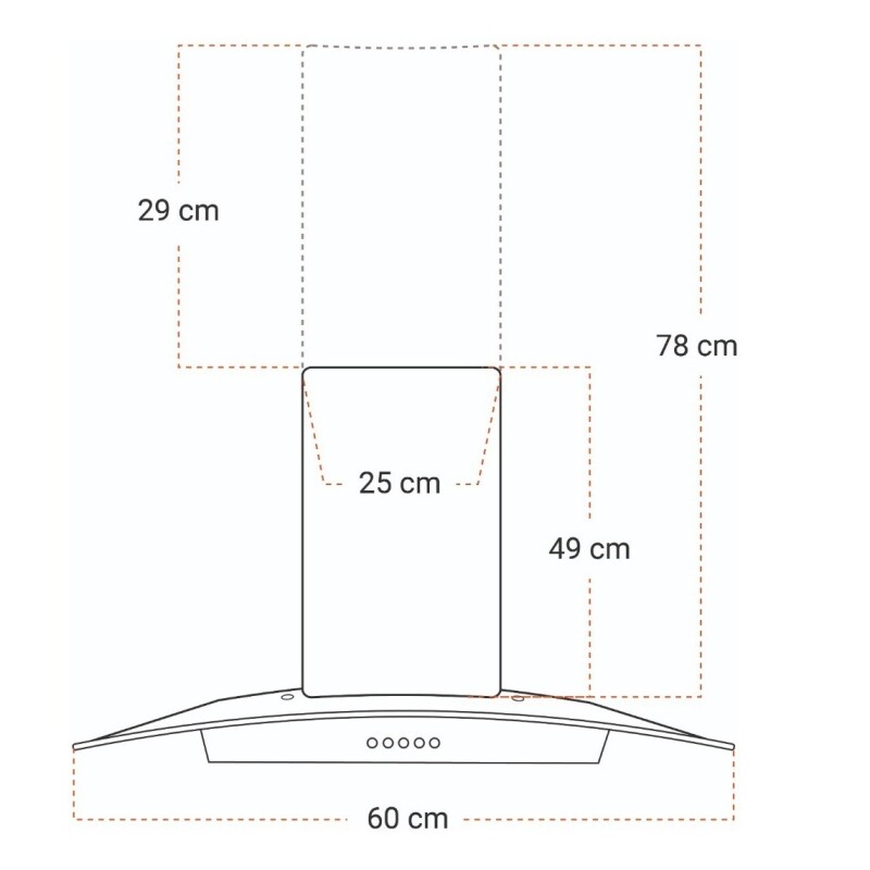 Campana Extractora Petra Vidrio Glass 60cm inox Campana Extractora Petra Vidrio Glass 60cm Inox