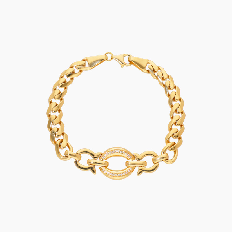 Pulsera en oro 18K con circonias Pulsera En Oro 18k Con Circonias