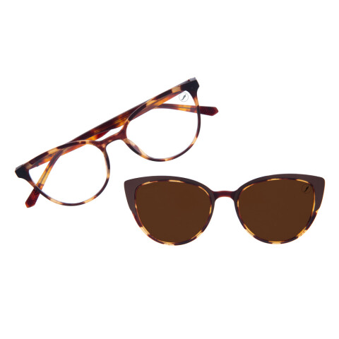 Lentes 2 En 1 Multi Agatado Mujer Marrón/Tortuga