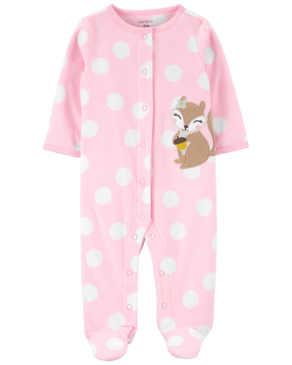 Pijama Micropolar para Dormir y Jugar con Pie y Botones Ardilla 