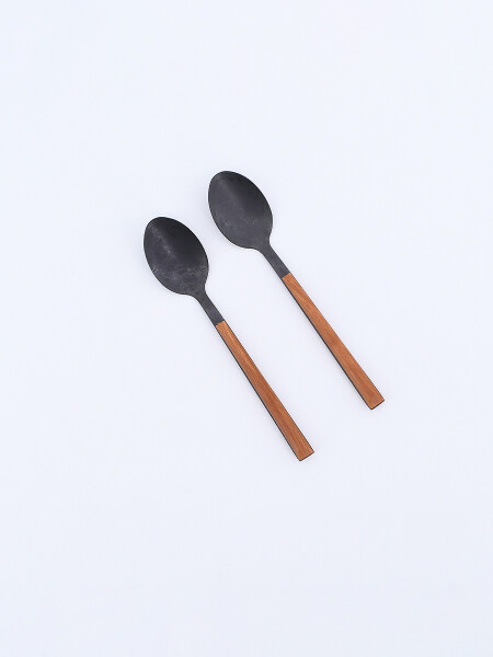 SET X 2 CUCHARA DE POSTRE NEGRO