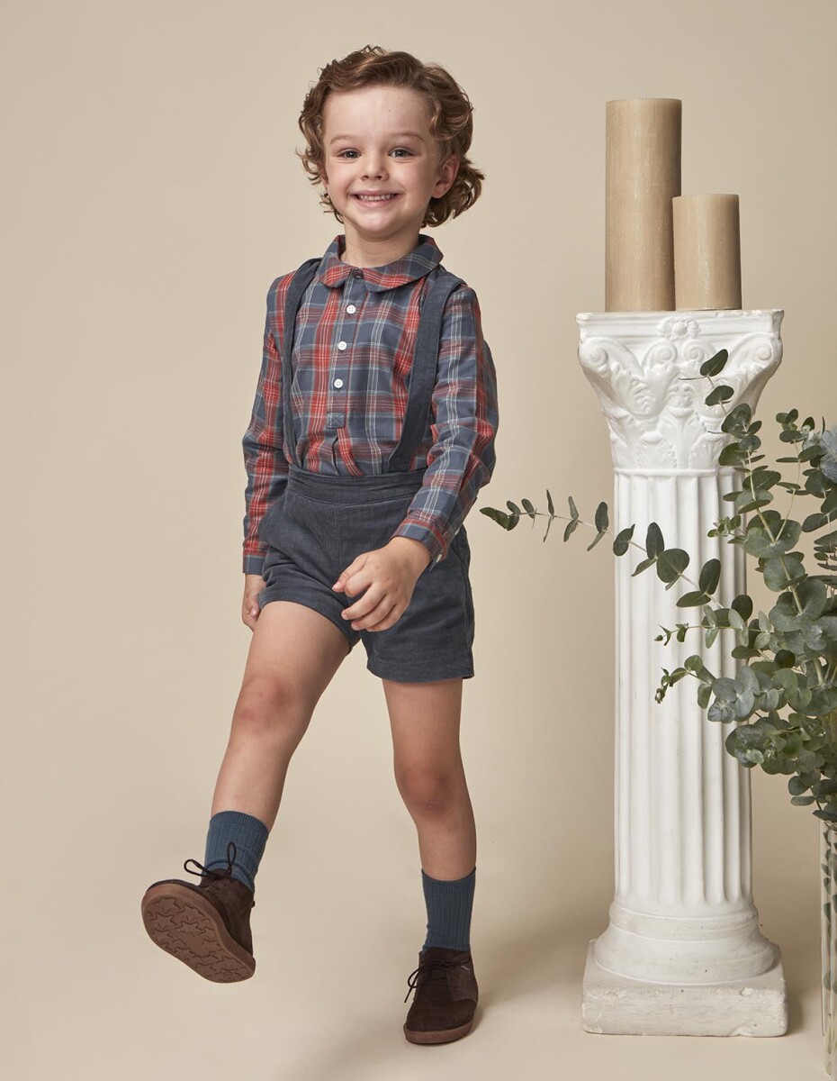 Camisa Cuadro Tartan - Azul Pato 