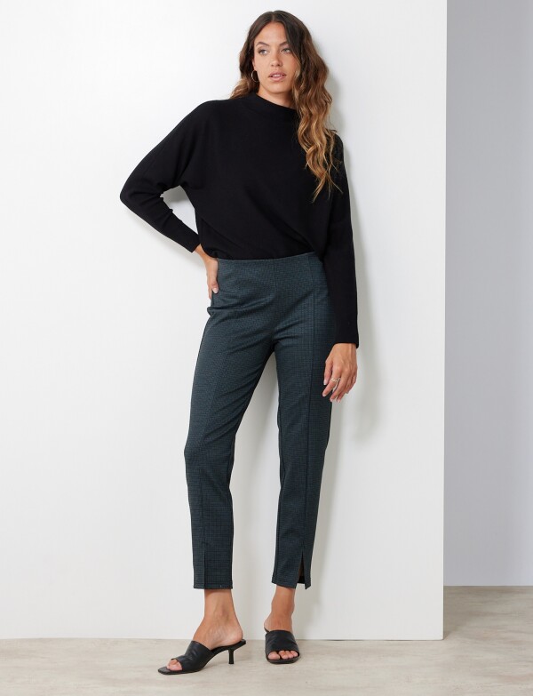 Pantalón Cigarette Cuadrillé MULTI/PETROLEO