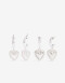 Aros Argollas Set Metal Set Argollas Dije Corazón - Plateado