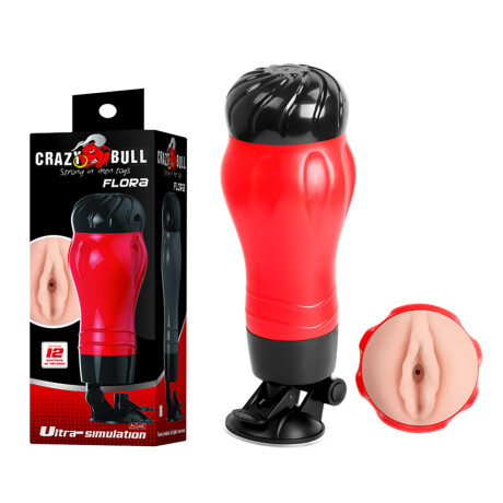 Masturbador Vibrador Crazy Bull Flora con Ventosa Masturbador Vibrador Crazy Bull Flora con Ventosa