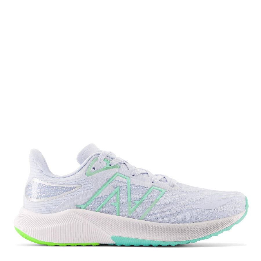 Championes de Mujer New Balance FuelCell Propel V3 Celeste - Verde - Plateado