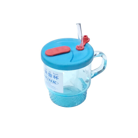 Taza vaso de vidrio con tapa 400 ml Taza Vaso De Vidrio Con Tapa 400 Ml