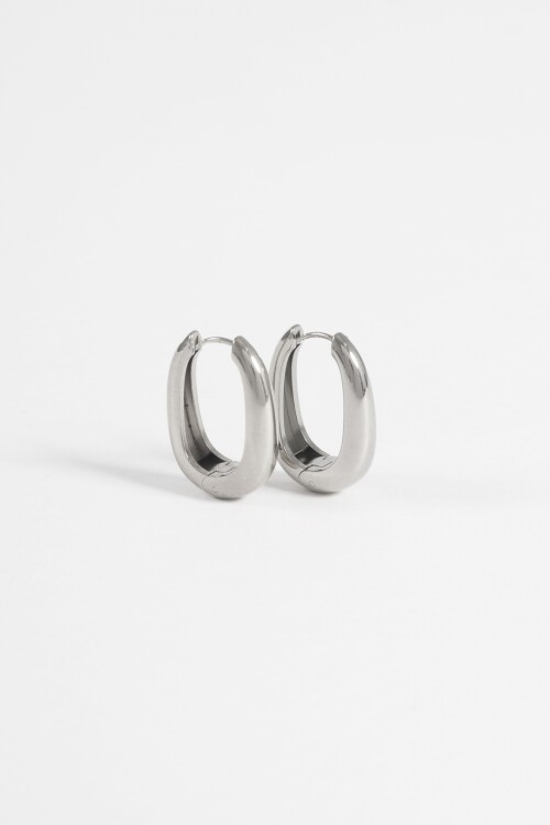 Aros acero ovalados bold plateado