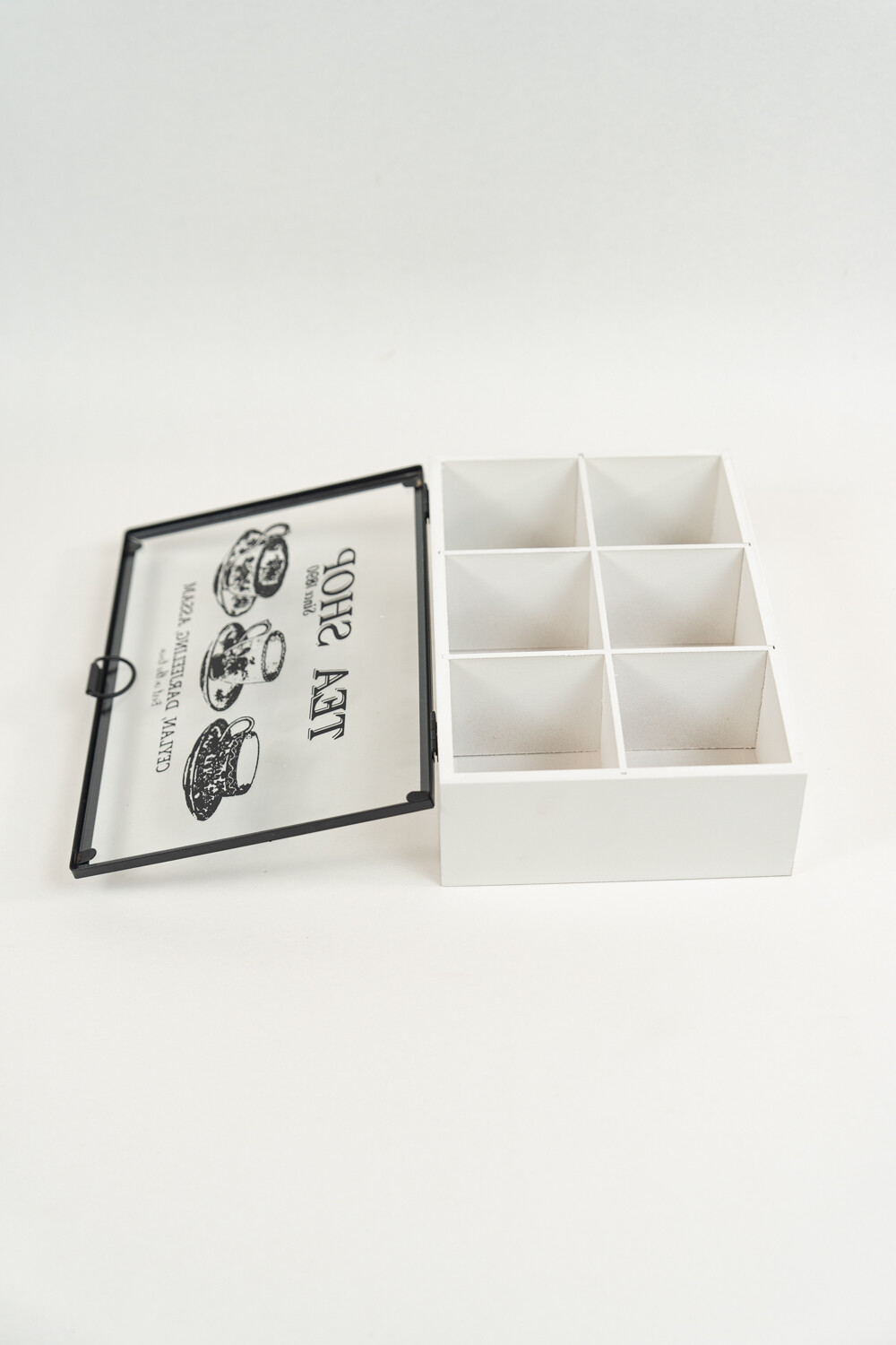 Caja Para Té Vemir, 6 Separaciones. Blanco