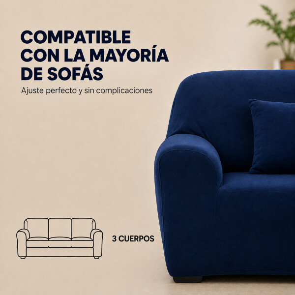 Cubre Sofá Elástico Elastizado Funda 3 Cuerpo Plaza Variante Color Azul