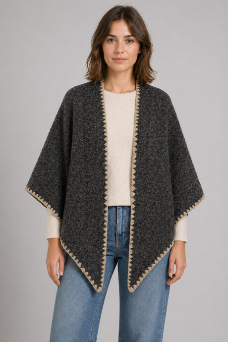 Ruana triángulo Iris Gris