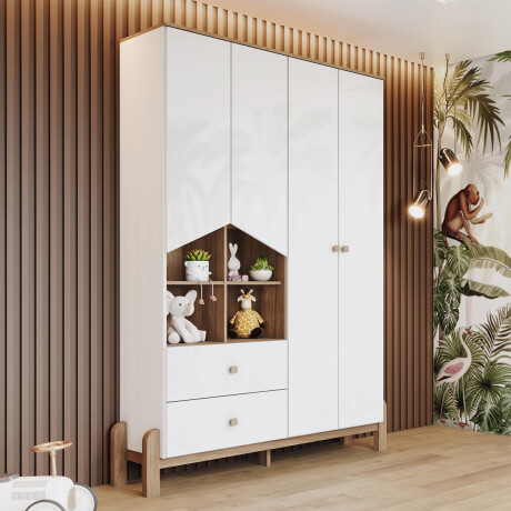 ROPERO 4 PUERTAS 2 CAJONES GUARDARROPA ARMARIO PLACARD CLOSET CON NICHO - INFANTIL ROPERO 4 PUERTAS 2 CAJONES GUARDARROPA ARMARIO PLACARD CLOSET CON NICHO - INFANTIL