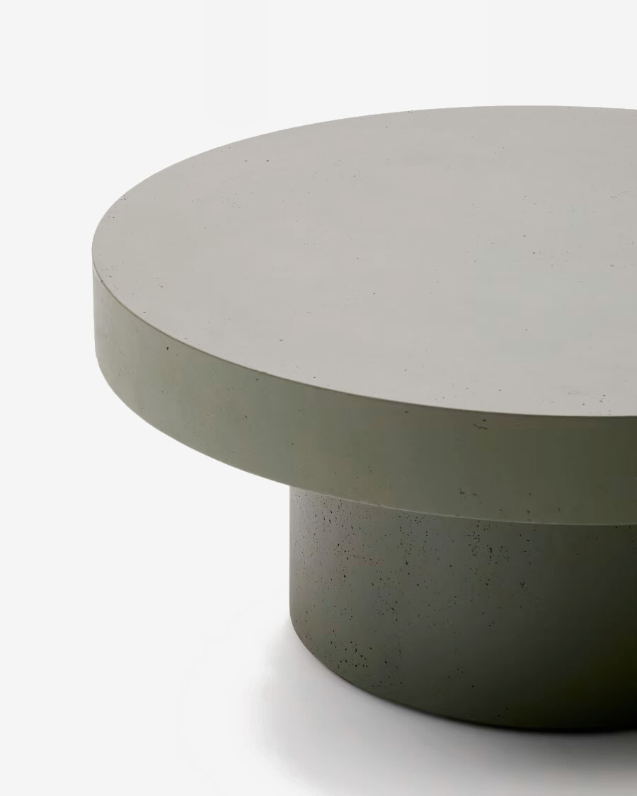 Mesa de centro Aiguablava de cemento verde Ø 66 cm verde Ø 66 cm