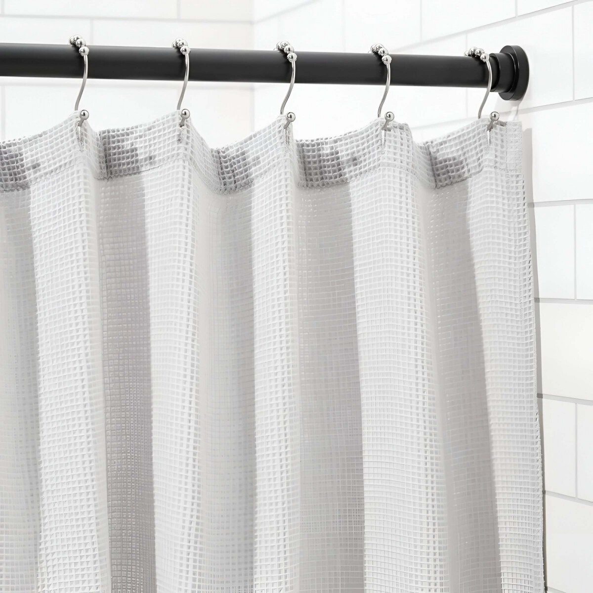 Barrote Extensible Para Cortina Metal 91-137Cm Con Punteros - Color Negro 