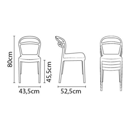 Silla Sissi Tramontina c/ Respaldo Abierto Moderna Apilable Blanco