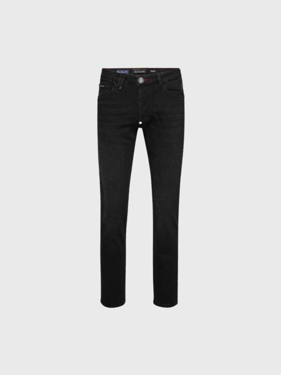 PHILIPP PLEIN - pantalones vaqueros corte recto básicos - Negro 